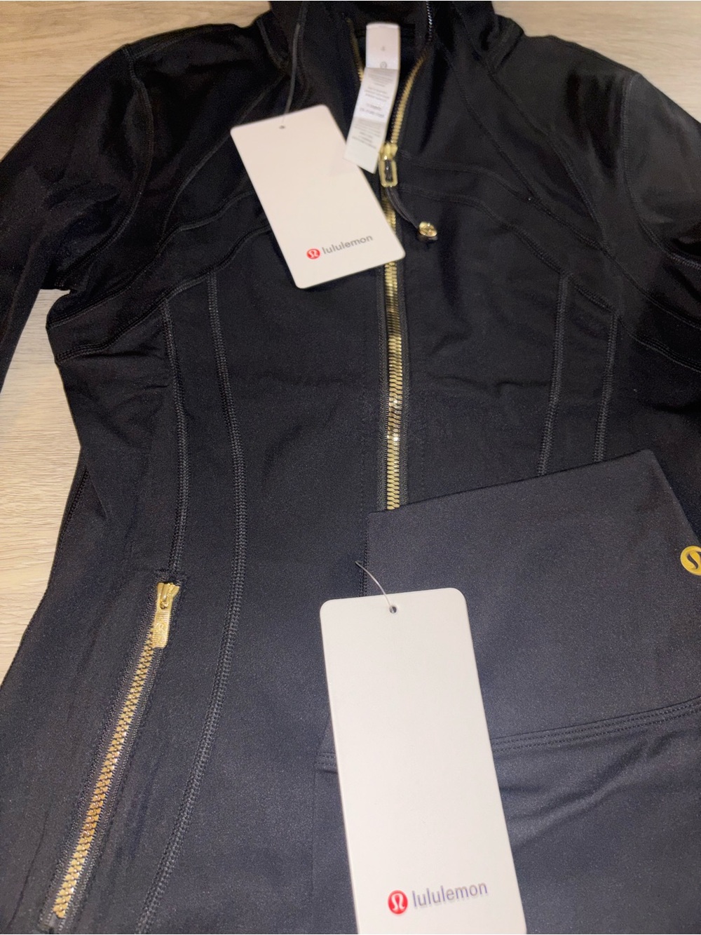 lululemon Black Jumpsuit with Gold Zippers